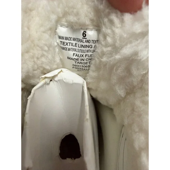 Cat & Jack Girls' sz 6 Pink Gray Winter Snow Boots Faux Fur Lace Up Insulated - Picture 6 of 6